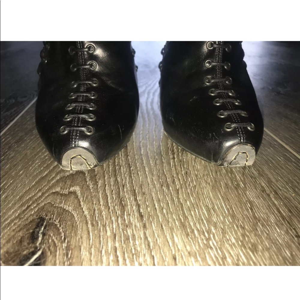 Giambattista Valli black leather corset booties 7 - Picture 7 of 8